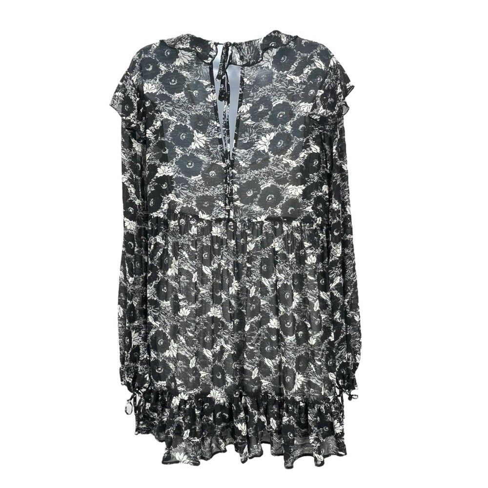 Free People Women XS These‎ Dreams Floral Long Sleeve Ruffle Mini Dress Boho - Picture 5 of 11
